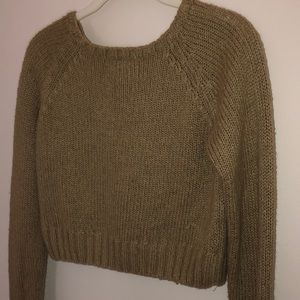 Tan Sweater Crop Top